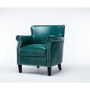 Faux Leather Club Chair with No-Sag Springs, Muted Nailhead Trim, and Solid Wood Legs - 2 of 4