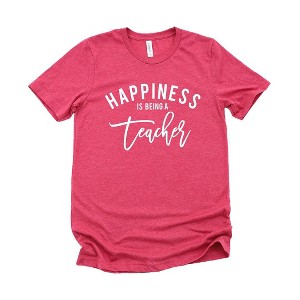 Simply Sage Market Women's Happiness Is Being A Teacher Short Sleeve Graphic Tee - 1 of 4