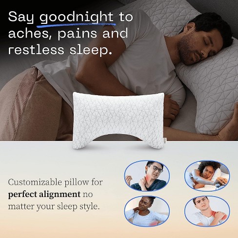 Coop Home Goods The Original Crescent Adjustable Pillow King Bed Pillows For Shoulder Neck Head Support Medium Firm For Back Side Sleeper Target