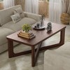 PexFix 50" Modern Coffee Table Rectangular Farmhouse Solid Wood Coffee Table with Cross Sturdy Legs Center Table for Home Office Living Room Walnut - 3 of 4