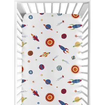 Sweet Jojo Designs Boy Baby Fitted Crib Sheet Space Galaxy Multicolor