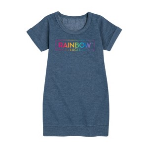 - Rainbow High - Gradient Logo Graphic Short Sleeve Fleece Dress - 1 of 4