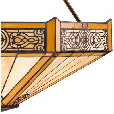 Stratford Bronze Tiffany Style Glass Pendant Chandelier