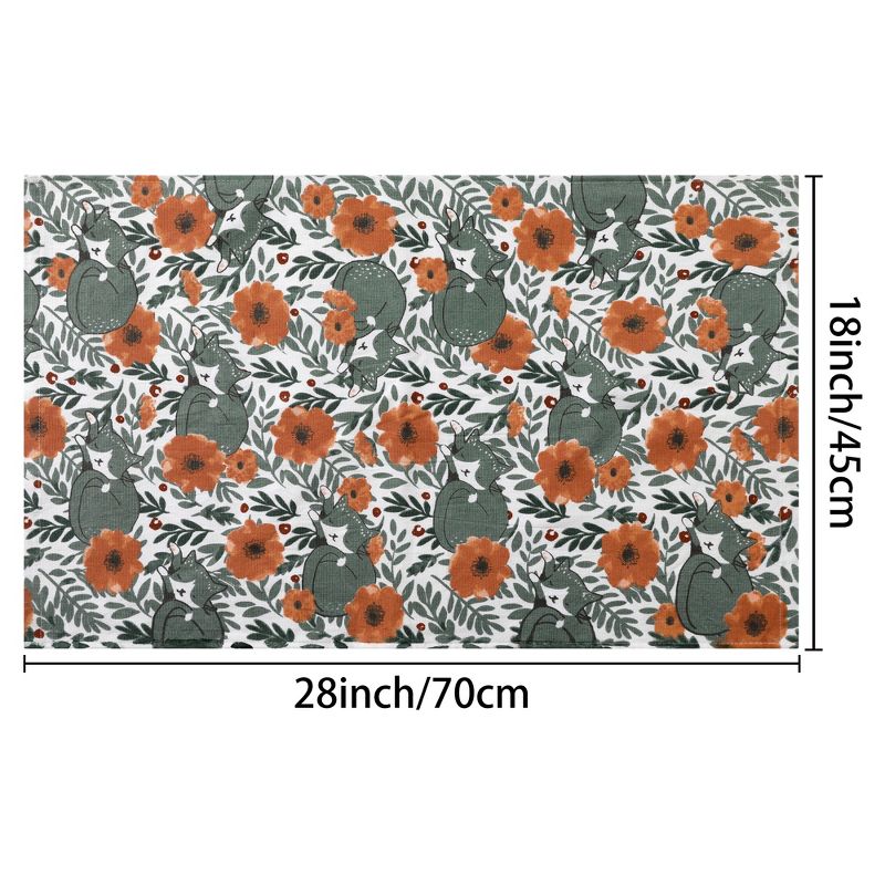 Unique Bargains Cotton Animal and Floral Printed Design Kitchen Towels 18x28 Inches 4 Pcs, 5 of 7
