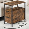Night Stand Slim Night Stand Narrow Nightstand Narrow Nightstand With Charging Station Side Table With Storage Bedside Table Side Table - 4 of 4
