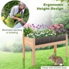 Tangkula Raised Wooden Garden Bed with Legs 24"/31” Elevated Planter Box with 2 Acrylic Panel Sides Drain Holes, Movable Beds - 3 of 4
