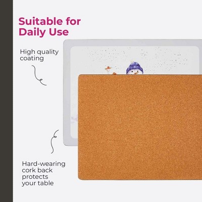 Wrendale Designs Christmas Placemats Set of 6 with Cork Backing