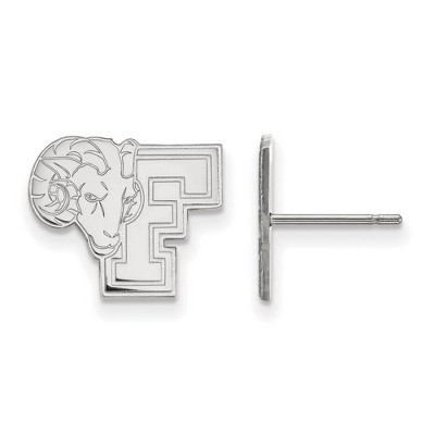 Black Bow Jewelry 10k White Gold Fordham Rams NCAA Post Earrings