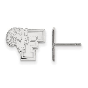 Black Bow Jewelry 10k White Gold Fordham Rams NCAA Post Earrings - 1 of 3