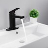 MAYEERTY Matte Black Sigle Handles Bayhroom Faucet with Deck for 1 or 3 Holes Two 9/26" Hoses - 3 of 4