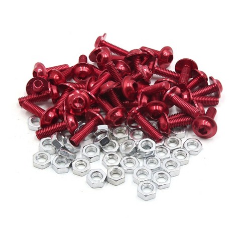 Unique Bargains M6 Aluminum Alloy Hex Socket Head Motorcycle Bolts Screws  And Nuts Red : Target