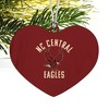 North Carolina Central Eagles Logo Heart Love Wood Christmas Tree Holiday Ornament - 2 of 3