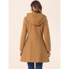 Allegra K Women's Hooded Toggle Button Long Sleeve Winter Duffle Coats - 4 of 4