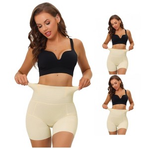 INSPIRE CHIC Women's High Waisted Butt Lifter Tummy Control Shapewear 3 Packs - 1 of 4