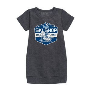 - Peanuts - Ski Shop Graphic Short Sleeve Fleece Dress - 1 of 4