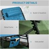 DOMETOUR Outsunny Folding Chaise Lounge Set, 5-Level Reclining Chair with Padded Seat, Side Pocket & Headrest, for Beach, Yard, Patio, Sky Blue - 4 of 4