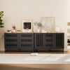 6 Drawer Double Dresser with Slatted Grille Striped Drawer, Modern Style Dresser, High-Quality MDF and Metal Leg - 3 of 4