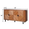Sideboard Buffet Cabinet,Wooden Buffet Cabinet With Adjustable Shelves And Four Doors,Storage Cabinet For Living Room-Cuddlewood - 4 of 4