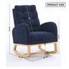 Akoasm Modern Rubber Wood Rocking Chair With High Back, Footrest For Living Room & Bedroom-Deep Navy - 2 of 4