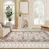 HOMCOM Machine Washable Area Rug 4x6, Non-Slip Boho Flannel Print Floor Cover Foldable Carpet for Living Room, Bedroom, Dining Room, Brown - 3 of 4