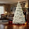 NAYSAYE Green / White Pre-lit Artificial Christmas Tree Prelighted Artificial Hinged Spruce Xmas Tree with Branch Tips Festival Essential Gift Decor - 3 of 4