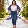 Anna-Kaci Women's Plus Size Lace Cardigan Short Sleeve Open Front Floral Crochet Long Duster - 3 of 4