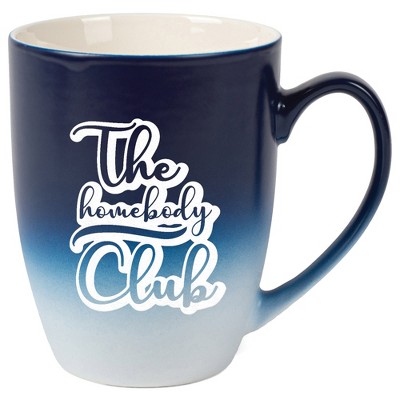 Elanze Designs 12 Ounce Ceramic Decorative Laser Engraved Giftable Novelty Tea Coffee Cup Mug Navy Blue and White The Homebody Club