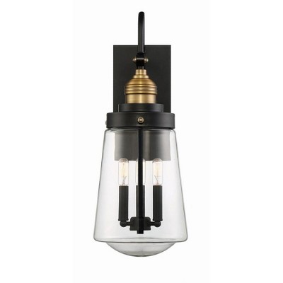 Savoy House Macauley 3 - Light Wall Light in  Vintage Black/Warm Brass
