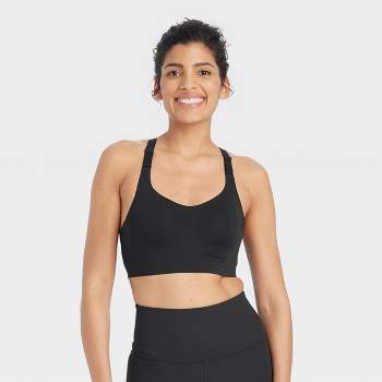 Women's High Support Embossed Racerback Run Sports Bra - All In Motion™  Black Xs : Target