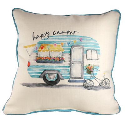 happy camper throw pillow