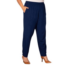 Women's Essential Tailored Rayon Pants - Plus - On The Plus Side - 1 of 3