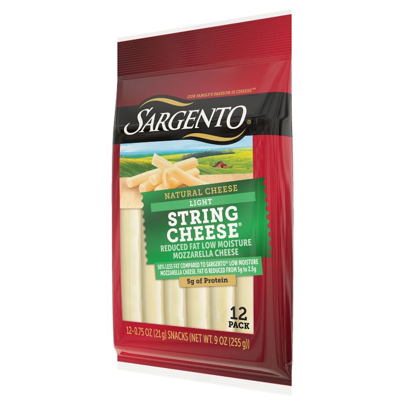 Sargento Reduced Fat Light Natural Mozzarella String Cheese - 12ct, 5 of 9
