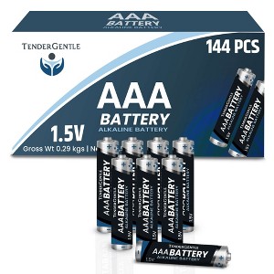 Tender Gentle Premium AAA Alkaline Batteries, Durable & Long Lasting 1.5 Volt Batteries,  Perfect for Remote Controls, Flashlights, & More - 144 PCS - 1 of 4