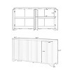 Wood Sideboard with Layered Linear Doors,MDF Storage Cabinet with Triangular Legs,4-Door Sideboard for Dining or Living Room-Coolbibila - 4 of 4
