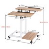 SDADI S092WFDT Mobile Standing Desk Sofa DeskTable 3 in 1 Multifunctional Desk with Monitor Lock &PC Case Shelf, Dark Grain - 3 of 4