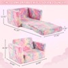 Angel Sar Glow in The Dark Kids Sofa Bed, Unicorn Foldable All-Sponge Chaise Lounge, Pink Flannel Convertible Bed for Children - 4 of 4