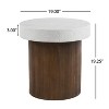 VYNXARIA Side Table for indoors or outdoors,Antique white top+Natural wood frame - 4 of 4