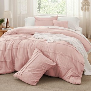 Bedsure Comforter Multi Piece Set Pinch Pleat Bedding OEKO-TEX Certified All Season Soft Cozy Bed Set for Bedroom Home Decor Christmas Gift - 1 of 4