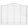 vidaXL Arched Gabion Baskets Set of 2, 78.7"x19.7"x55.1"/63" Size, Galvanized Iron Material, Silver Color, Stable Construction, Easy Assembly - 4 of 4
