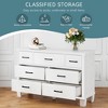 Wooden Top Dresser for Bedroom - 7 Drawer Storage Organizer, Chest of Drawers with 5 Solid Wood Legs, Metal Handles for Living Room, Bedroom - 4 of 4