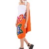 LA LEELA Women's Beach Wrap Bikini Swimwear Cover up Skirt Bathing suit Summer Wraps Sarong Swimsuits for Women One Size Orange, Floral - 2 of 4