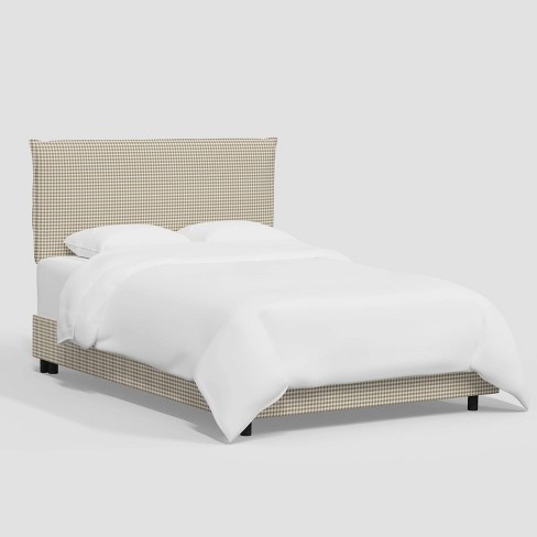 King Larkmont French Seam Bed Kale Gingham Taupe Cream - Threshold™  Designed With Studio Mcgee : Target