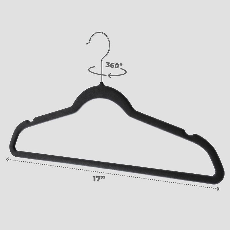 50-pack Velvet Hanger Ultra-Thin Ivory Hangers Non-slip for Skirts and Pants Hangers- Homeitusa, 4 of 9