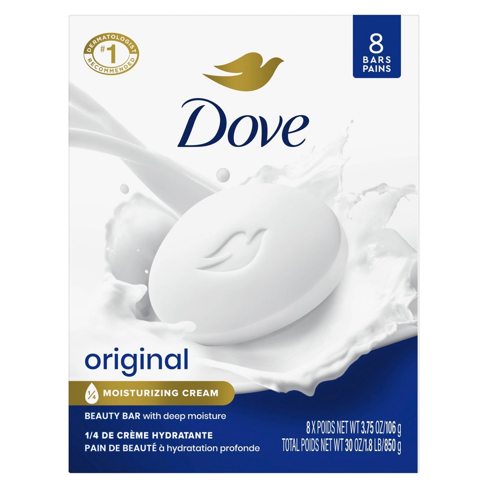 Photos - Soap / Hand Sanitiser Dove Beauty White Moisturizing Beauty Bar Soap - 8pk - 3.75oz each