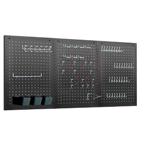 LUGO 62pc 24"x16" Steel Pegboard Wall Organizer Kit - 1 of 4
