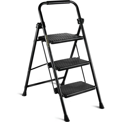 3-Step Folding Step Ladder – Lightweight & Portable Steel with Wide Anti-Slip Pedals – Ideal for Home & Office Use MedicalKingUsa