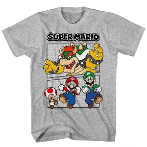 Boys Nintendo Super Mario Shirt - Mario, Luigi, Zelda, Kirby, and Donkey Kong Vintage Tee - 1 of 4