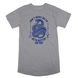 Yellowstone Beth Dutton Snake Men's Athletic Heather Nightshirt - 1 of 3