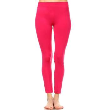 Women's Plus Size Super-stretch Solid Leggings Pink One Size Fits