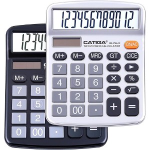 CATIGA 8-Digit & 12-Digit Desktop Calculator, Large LCD, Sensitive Buttons, Dual Solar Power, Standard Function for Office, Home, School - 1 of 4